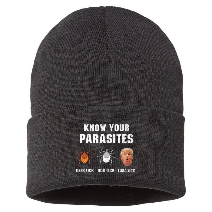 Know Your Parasites Funny Anti Trump Sustainable Knit Beanie