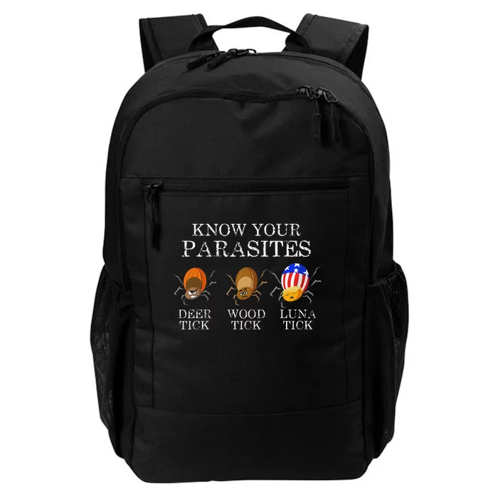 Know Your Parasites Anti Trump Luna Tick Funny Daily Commute Backpack