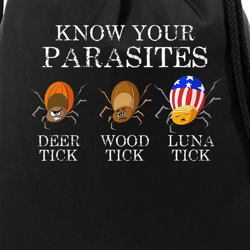 Know Your Parasites Anti Trump Luna Tick Funny Drawstring Bag