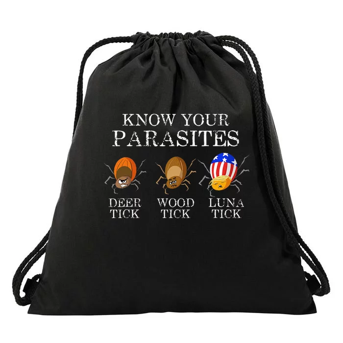 Know Your Parasites Anti Trump Luna Tick Funny Drawstring Bag