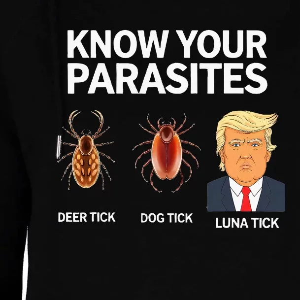 Know Your Parasites Anti Trumpism & Kamala Harris Support Womens Funnel Neck Pullover Hood