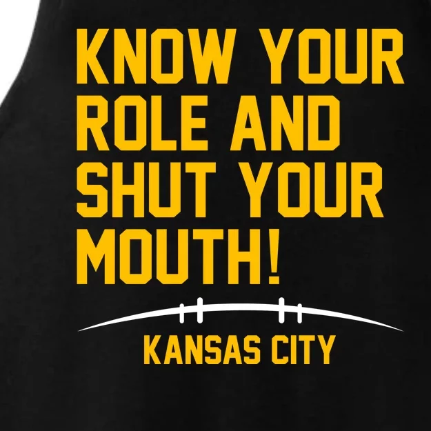 Know Your Role Shut Your Mouth Mahomes KC Ladies Tri-Blend Wicking Tank