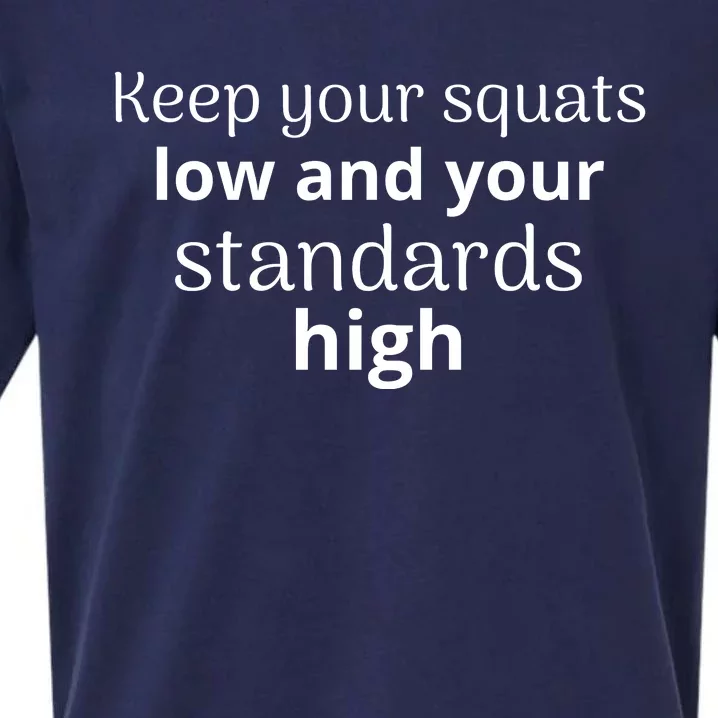 Keep Your Squats Low And Your Standards High Sueded Cloud Jersey T-Shirt