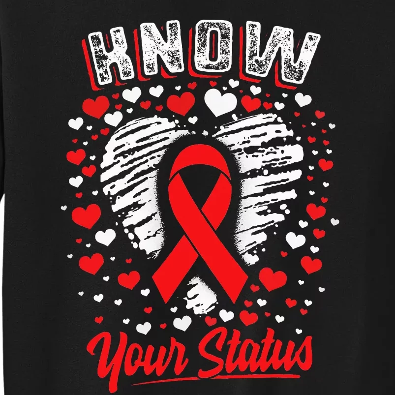 Know Your Status Red Ribbon Hiv & Aids Awareness Virus Sweatshirt