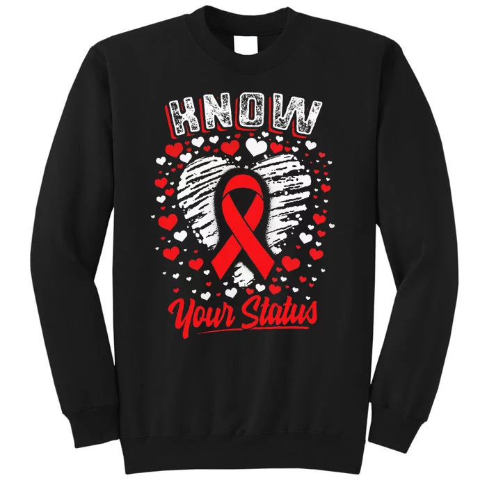 Know Your Status Red Ribbon Hiv & Aids Awareness Virus Sweatshirt