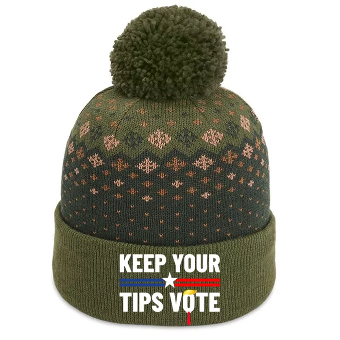 Keep Your Tips Vote Trump 2024 The Baniff Cuffed Pom Beanie