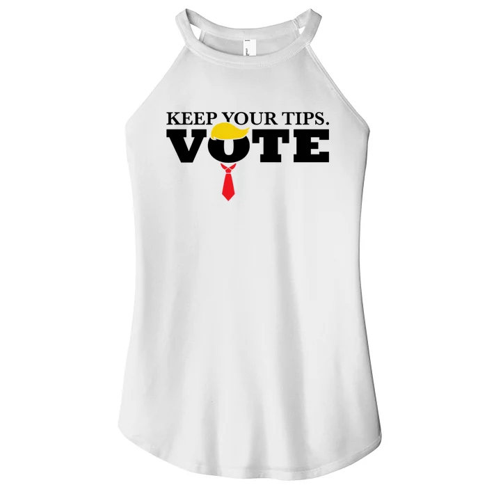 Keep Your Tips Vote Trump 2024 Im Voting Convicted Felon Women’s Perfect Tri Rocker Tank