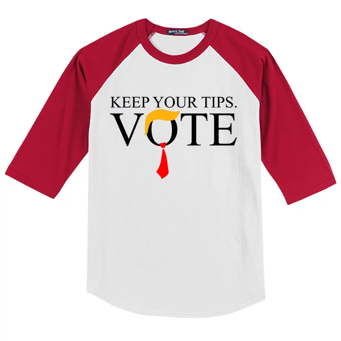 Keep Your Tips Vote Trump 2024 Im Voting Convicted Felon Kids Colorblock Raglan Jersey