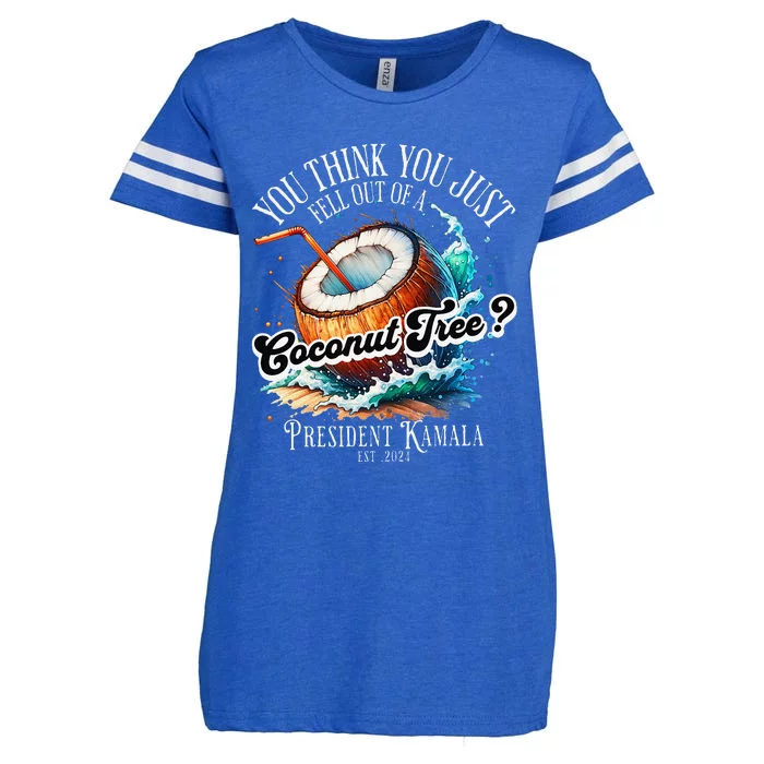 Kamala You Think You Just Fell Out Of A Coconut Tree Funny Enza Ladies Jersey Football T-Shirt