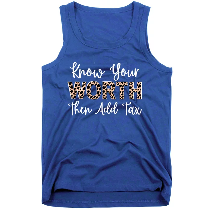 Know Your Worth Then Add Tax Selfgiftlove Motivational Moms Gift Tank Top