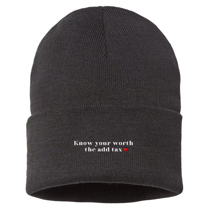 Know Your Worth The Add Tax Sustainable Knit Beanie