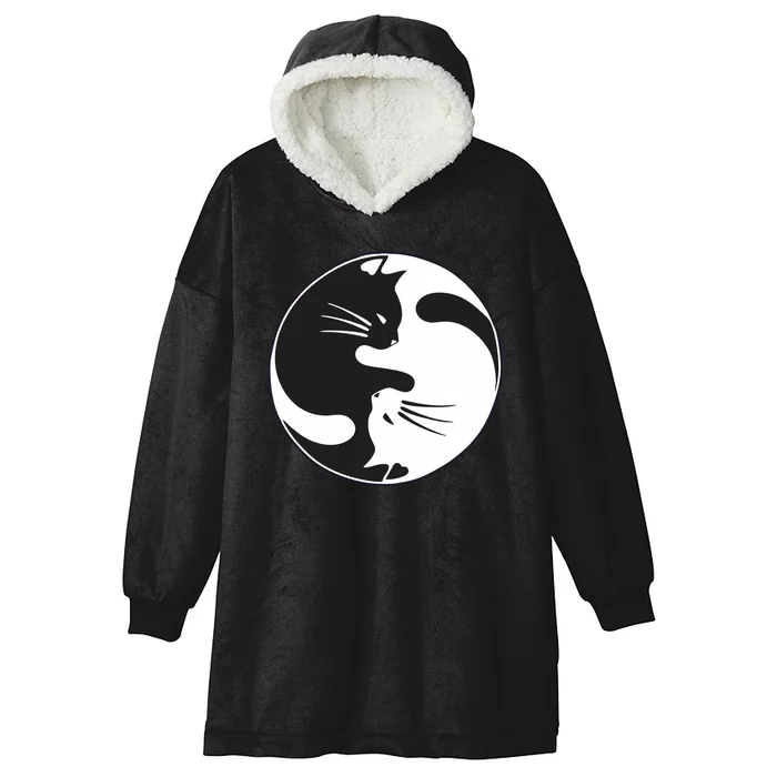 Kawaki Ying Yang Cat Hooded Wearable Blanket