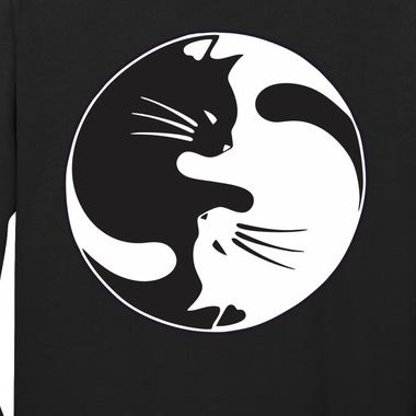 Kawaki Ying Yang Cat Tall Long Sleeve T-Shirt