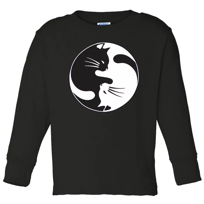 Kawaki Ying Yang Cat Toddler Long Sleeve Shirt