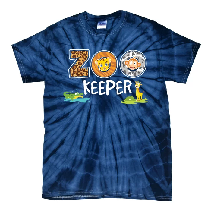 Kids Zookeeper Costume African Savanna Zoo Keeper Animals Lover Tie-Dye T-Shirt