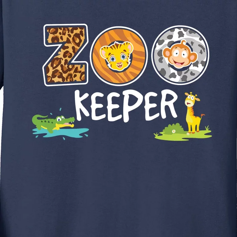 Kids Zookeeper Costume African Savanna Zoo Keeper Animals Lover Kids Long Sleeve Shirt