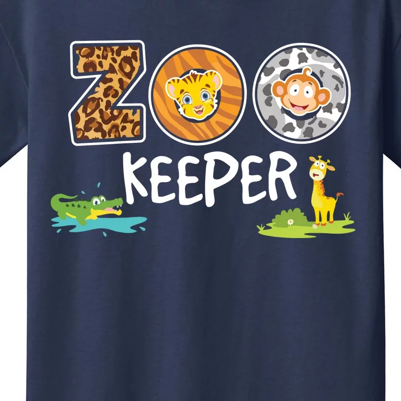 Kids Zookeeper Costume African Savanna Zoo Keeper Animals Lover Kids T-Shirt