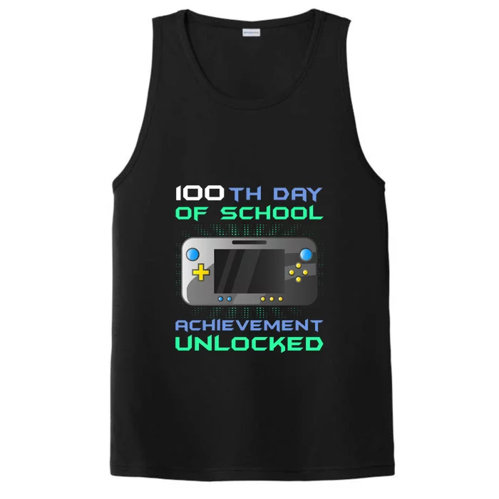 Level 100th Achievement Unlocked100 Days Of School Performance Tank