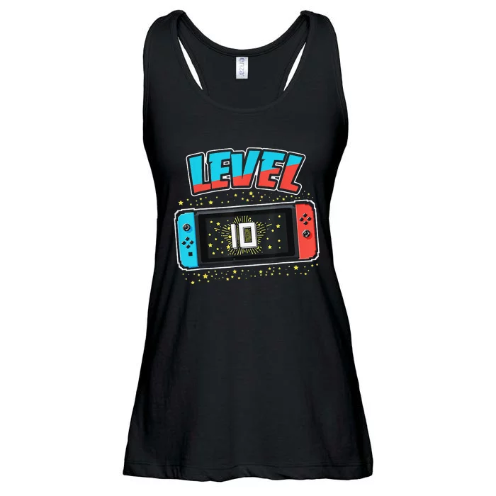 Level 10 Birthday 10 Years Old Video Games Gifts Ladies Essential Flowy Tank