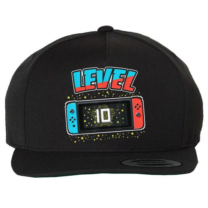 Level 10 Birthday 10 Years Old Video Games Gifts Wool Snapback Cap