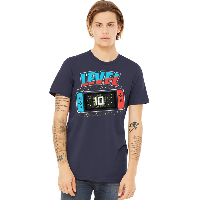 Level 10 Birthday 10 Years Old Video Games Gift Premium T-Shirt