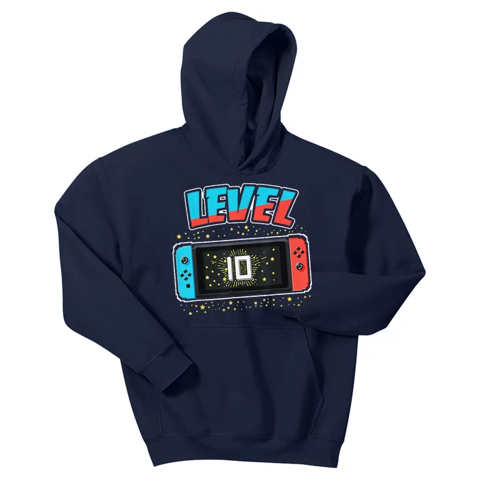 Level 10 Birthday 10 Years Old Video Games Gift Kids Hoodie