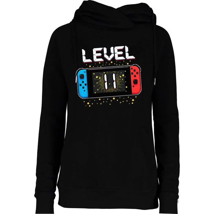 Level 11 Birthday Gaming 11 Year Old Video GamesBoy Womens Funnel Neck Pullover Hood