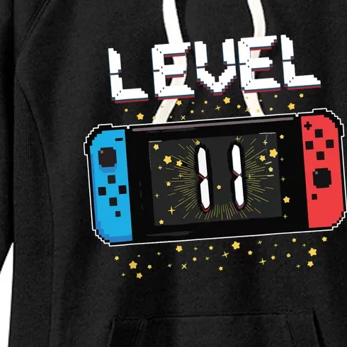 Level 11 Birthday Gaming 11 Year Old Video Games Gift Women's Fleece Hoodie