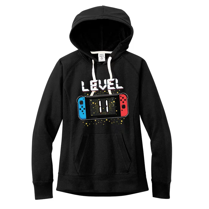 Level 11 Birthday Gaming 11 Year Old Video Games Gift Women's Fleece Hoodie