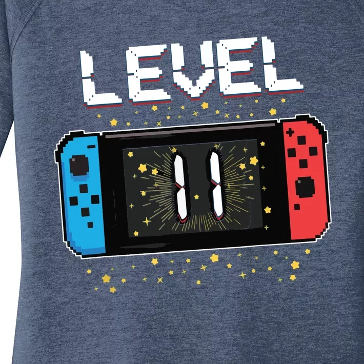 Level 11 Birthday Gaming 11 Year Old Video Games Gift Women's Perfect Tri Tunic Long Sleeve Shirt