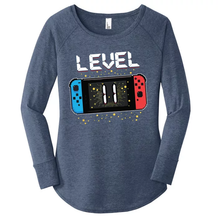 Level 11 Birthday Gaming 11 Year Old Video Games Gift Women's Perfect Tri Tunic Long Sleeve Shirt