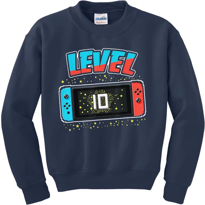 Level 10 Birthday 10 Years Old Video Games Gift Kids Sweatshirt