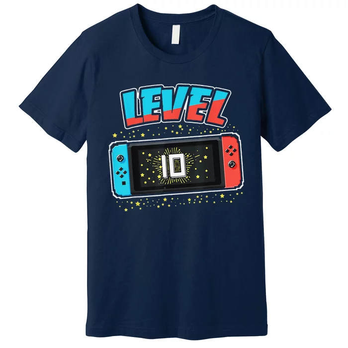 Level 10 Birthday 10 Years Old Video Games Gifts Premium T-Shirt