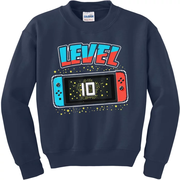 Level 10 Birthday 10 Years Old Video Games Gifts Kids Sweatshirt