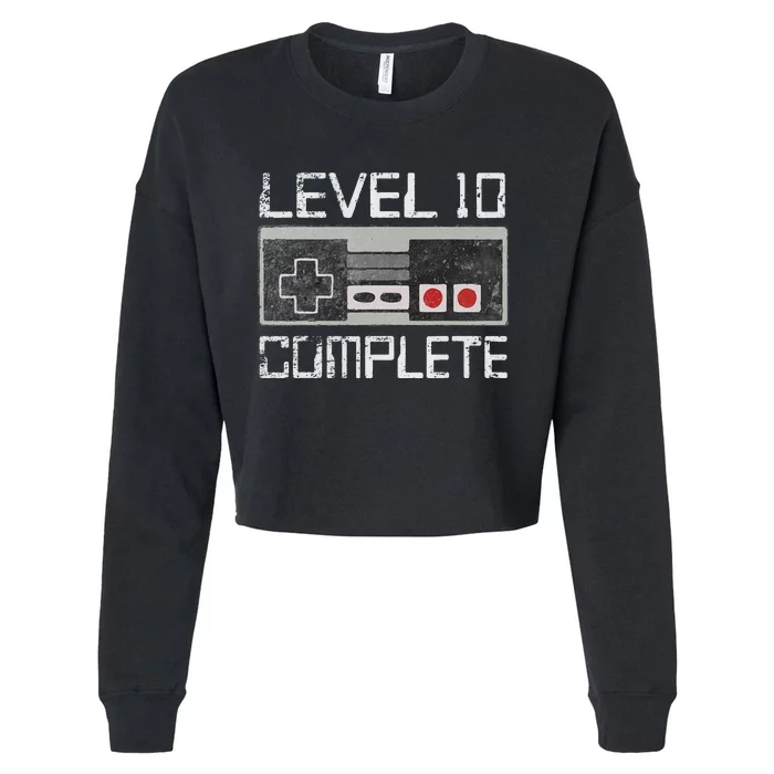 Level 10 Complete 10 Year 10th Wedding Anniversary For Him Cropped Pullover Crew