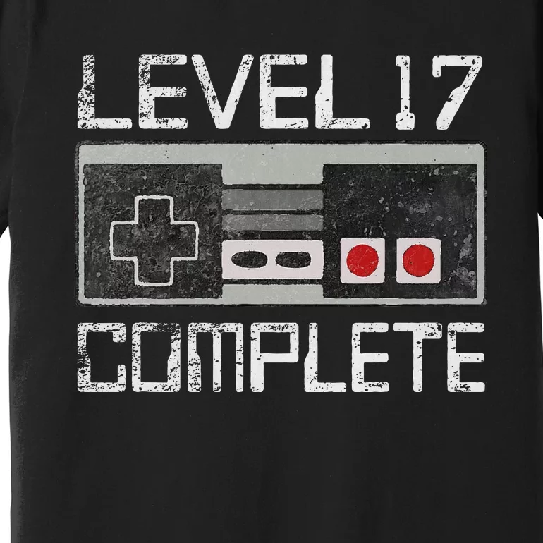 Level 17 Complete 17 Year 17th Wedding Anniversary Premium T-Shirt