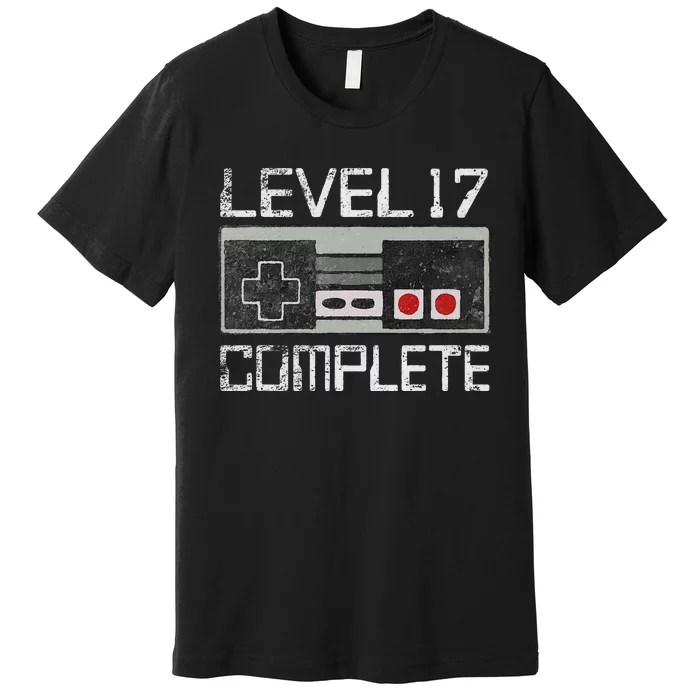 Level 17 Complete 17 Year 17th Wedding Anniversary Premium T-Shirt