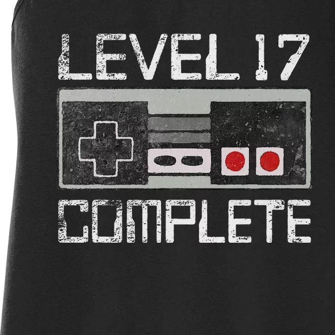 Level 17 Complete 17 Year 17th Wedding Anniversary Women's Racerback Tank