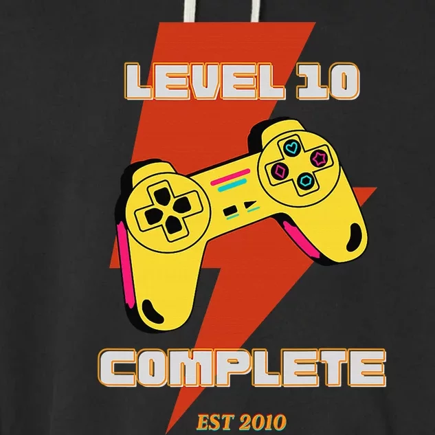 Level 10 Complete EST 2010 for Gamer fans cool video game Garment-Dyed Fleece Hoodie