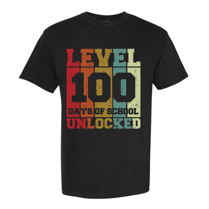 Level 100 Days Of School Unlocked Funny School Garment-Dyed Heavyweight T-Shirt