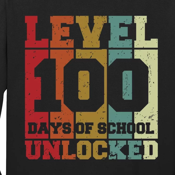 Level 100 Days Of School Unlocked Funny School Long Sleeve Shirt