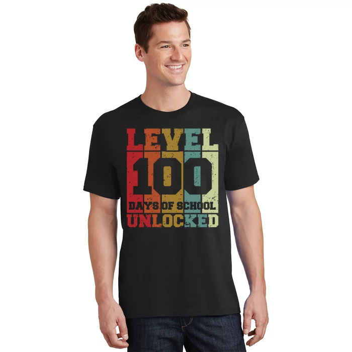 Level 100 Days Of School Unlocked Funny School T-Shirt