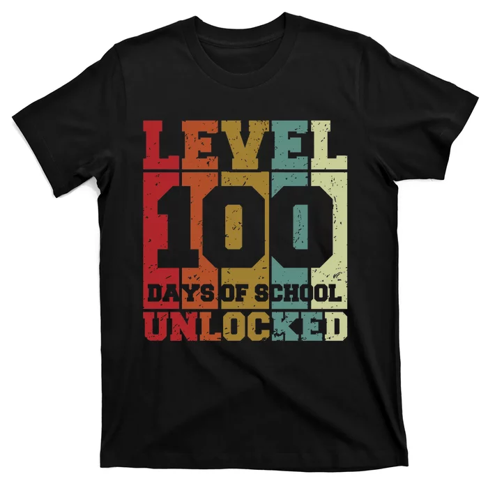 Level 100 Days Of School Unlocked Funny School T-Shirt