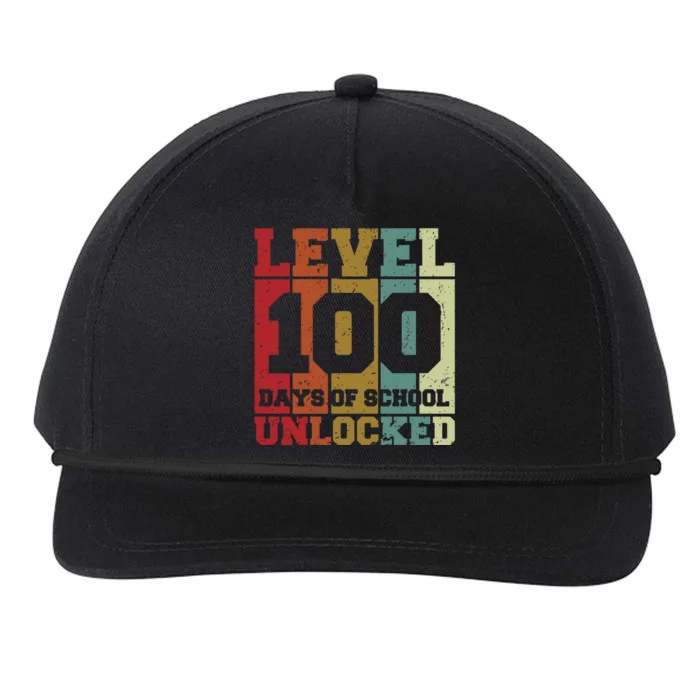 Level 100 Days Of School Unlocked Funny School Snapback Five-Panel Rope Hat