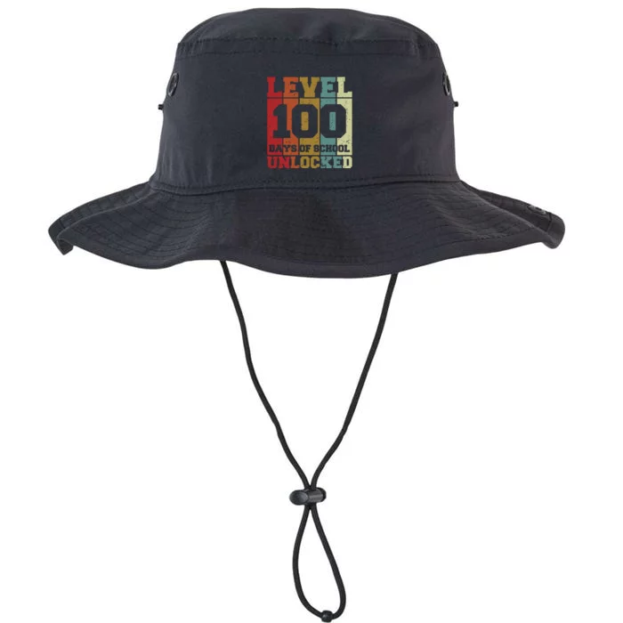 Level 100 Days Of School Unlocked Funny School Legacy Cool Fit Booney Bucket Hat