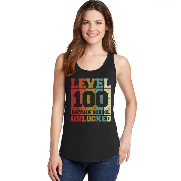 Level 100 Days Of School Unlocked Funny School Ladies Essential Tank