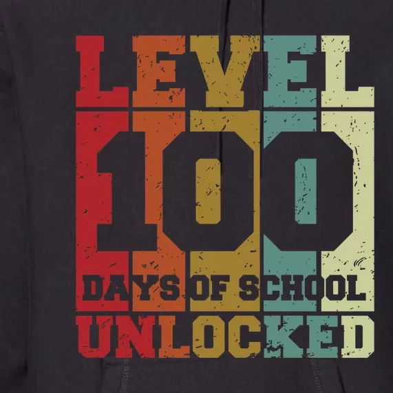 Level 100 Days Of School Unlocked Funny School Premium Hoodie