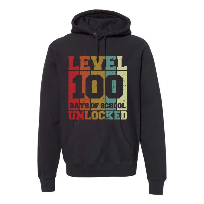 Level 100 Days Of School Unlocked Funny School Premium Hoodie