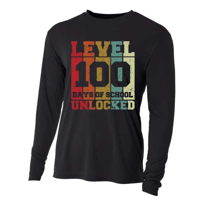 Level 100 Days Of School Unlocked Funny School Cooling Performance Long Sleeve Crew