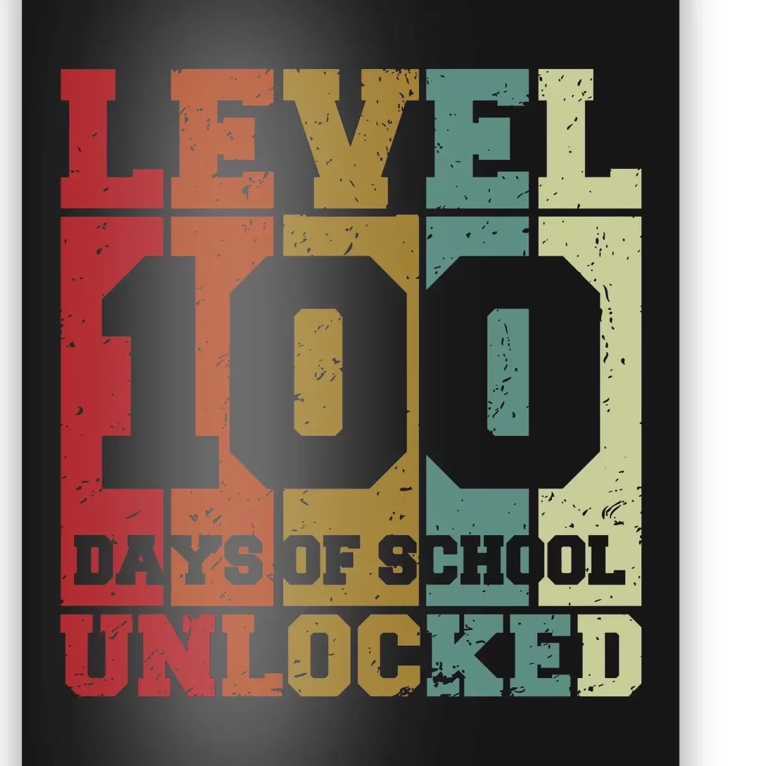 Level 100 Days Of School Unlocked Funny School Poster